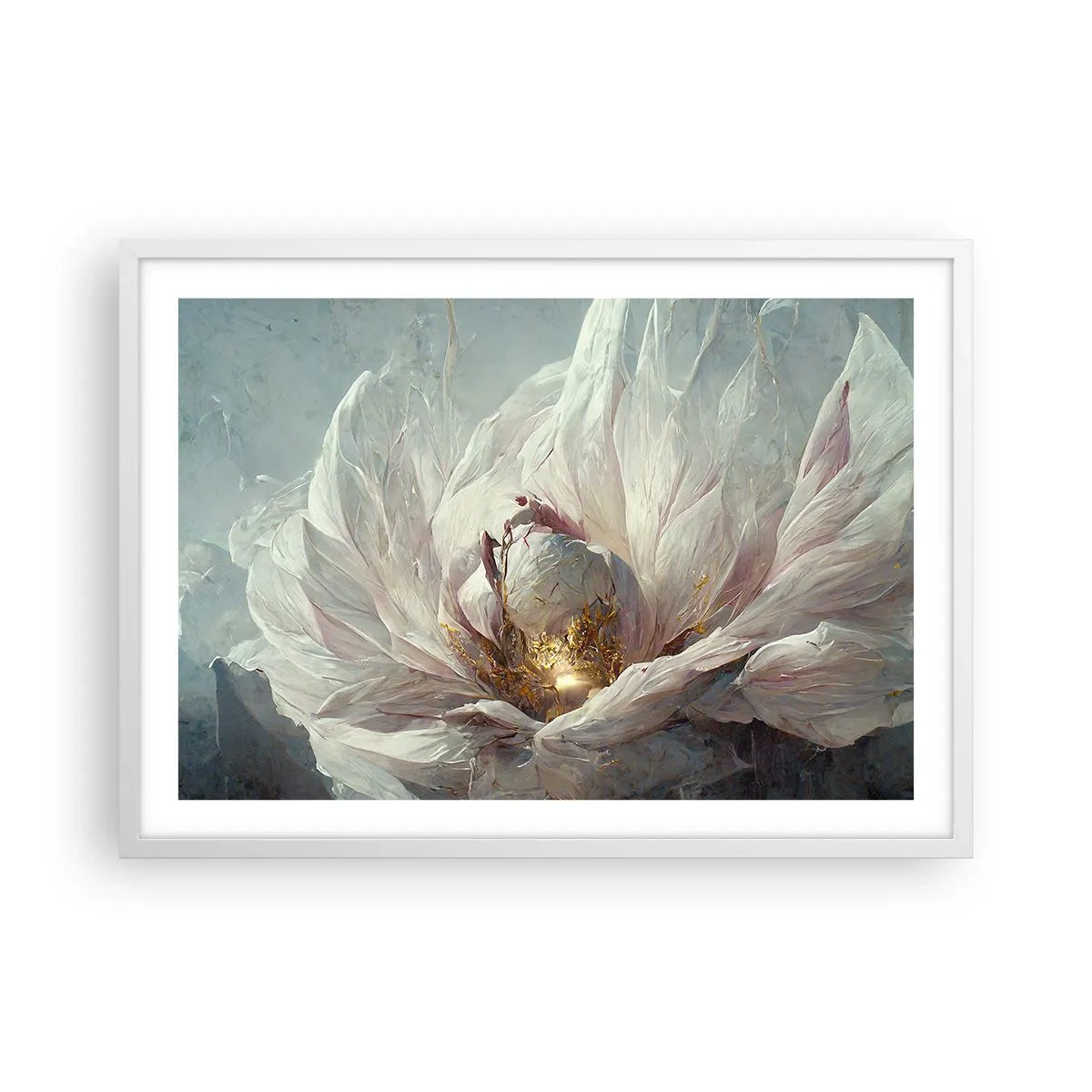 Affiche dans un cadre blanc - Poster - Il fleurit une fois tous les cent ans - 70x50 cm