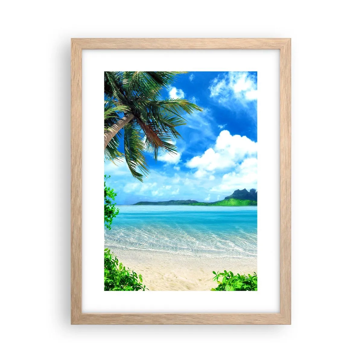 Affiche dans un chêne clair - Poster - L'azur des tropiques - 30x40 cm