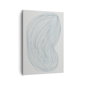 Impression sur toile - Image sur toile - Motif de vague abstrait en bleu délicat - 50x70cm - Une goutte de sourire - Décoration murale moderne pour le salon et la chambre ARTTOR