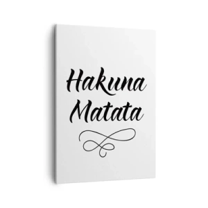 Impression sur toile - Image sur toile - Citation de Hakuna Matata en police élégante sur fond blanc - 50x70cm - Le meilleur conseil - Décoration murale moderne pour le salon et la chambre ARTTOR