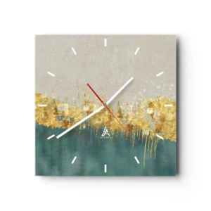 Horloge murale - Pendule murale - La frontière dorée - 40x40 cm