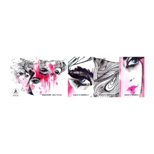 Échantillon de Papier Peint Autocollant Deluxe Sticker - , - Oeil de femme, Visage de femme, Morceau - 100x30 cm