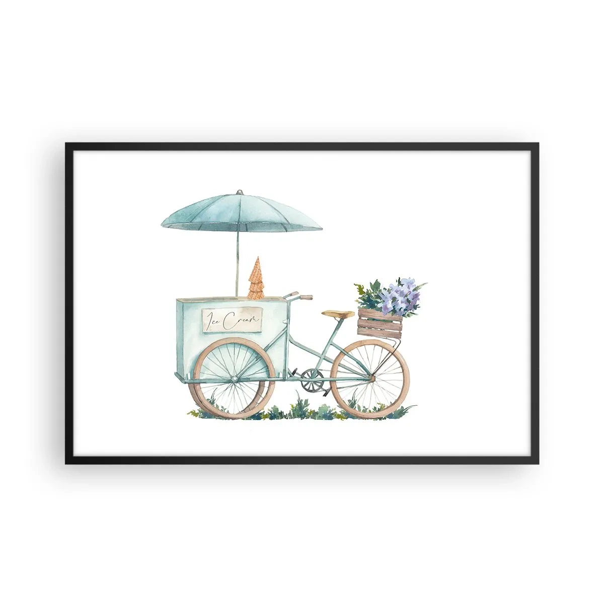 Affiche dans un cadre noir - Poster - Doux souvenir d'été - 91x61 cm