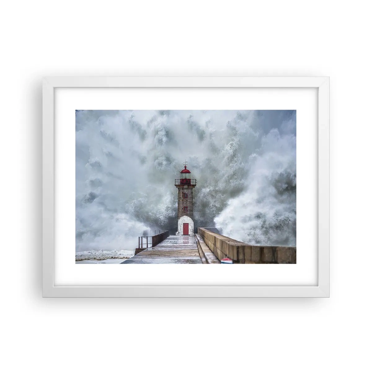 Affiche dans un cadre blanc - Poster - Le rugissement des eaux, le bruit soufflera - 40x30 cm