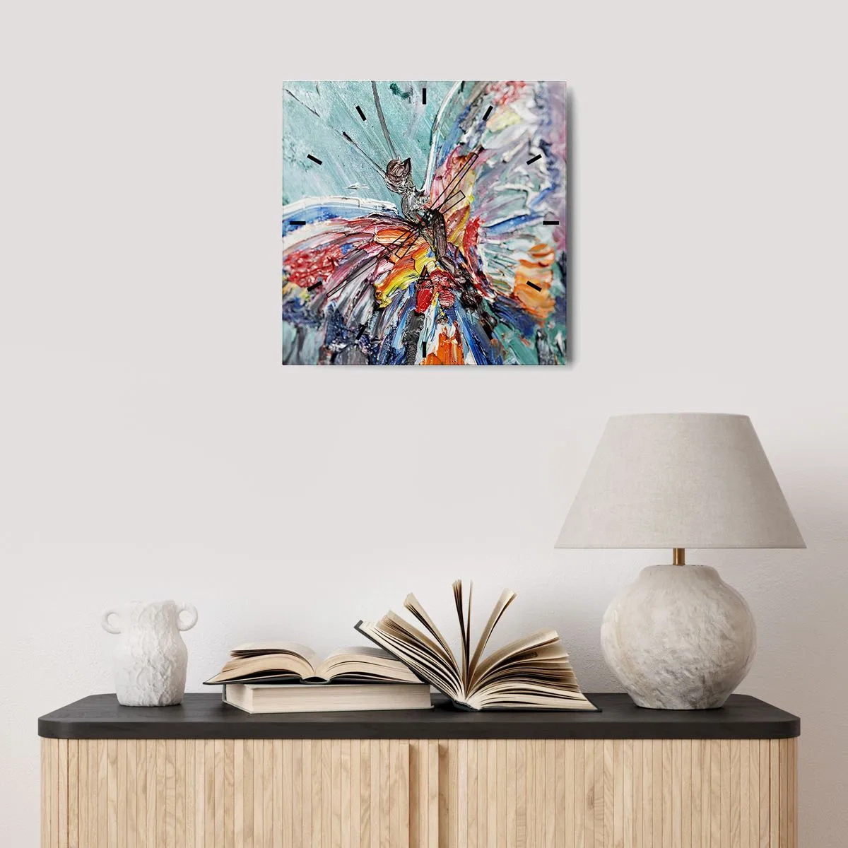 Horloge murale - Pendule murale - Peint par nature - 40x40 cm