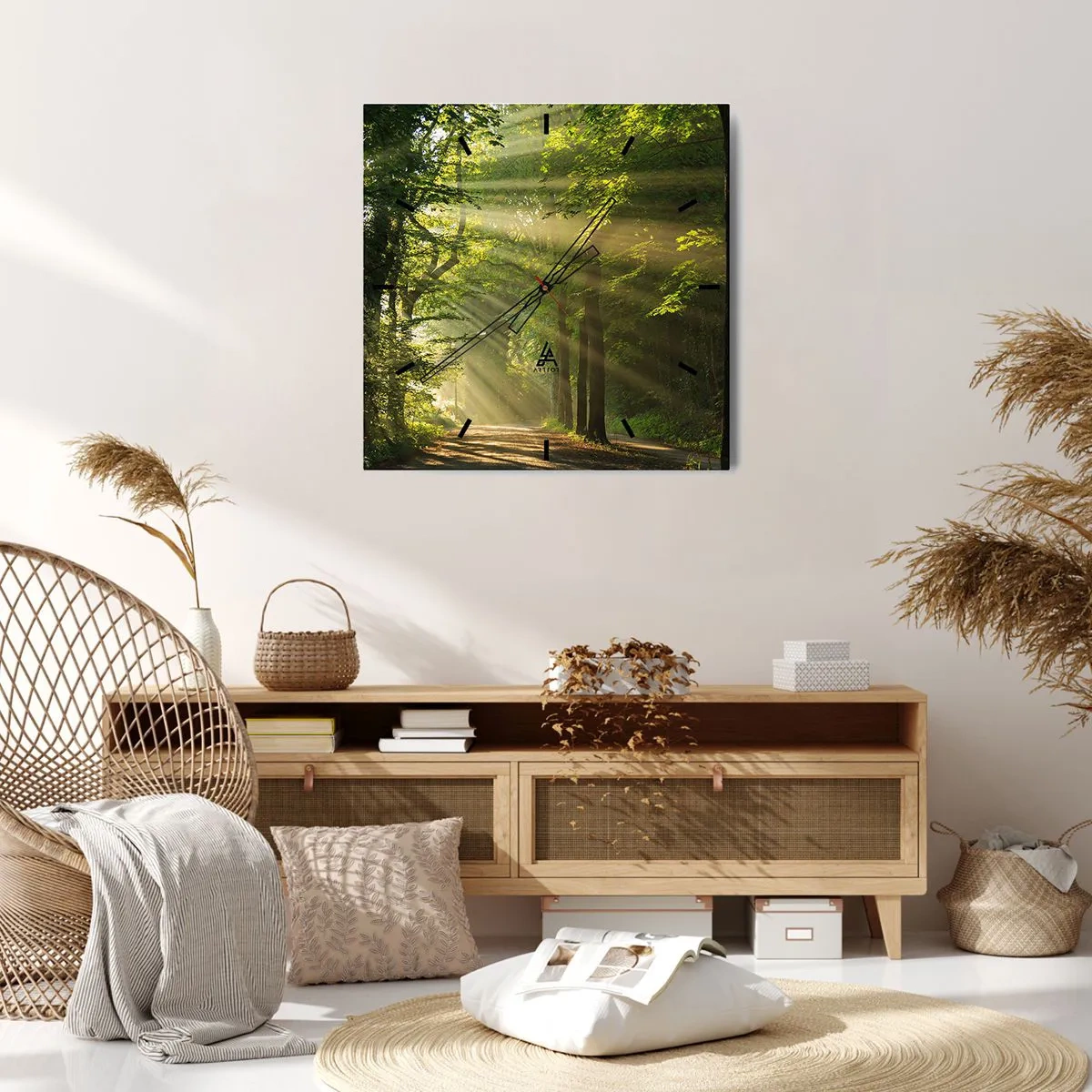 Horloge murale - Pendule murale - Moment de forêt - 40x40 cm
