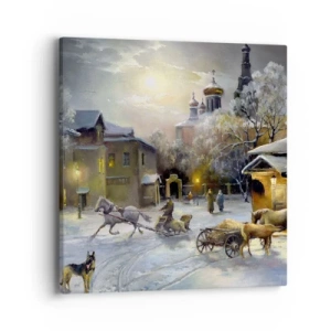 Impression sur toile - Image sur toile - La magie de l'hiver russe - 40x40 cm