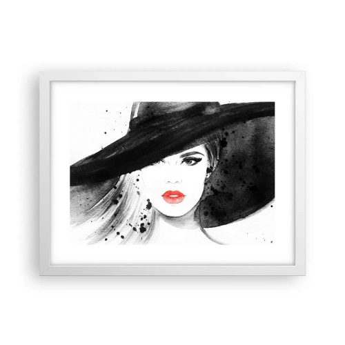 Affiche dans un cadre blanc - Poster - Dame en noir - 40x30 cm