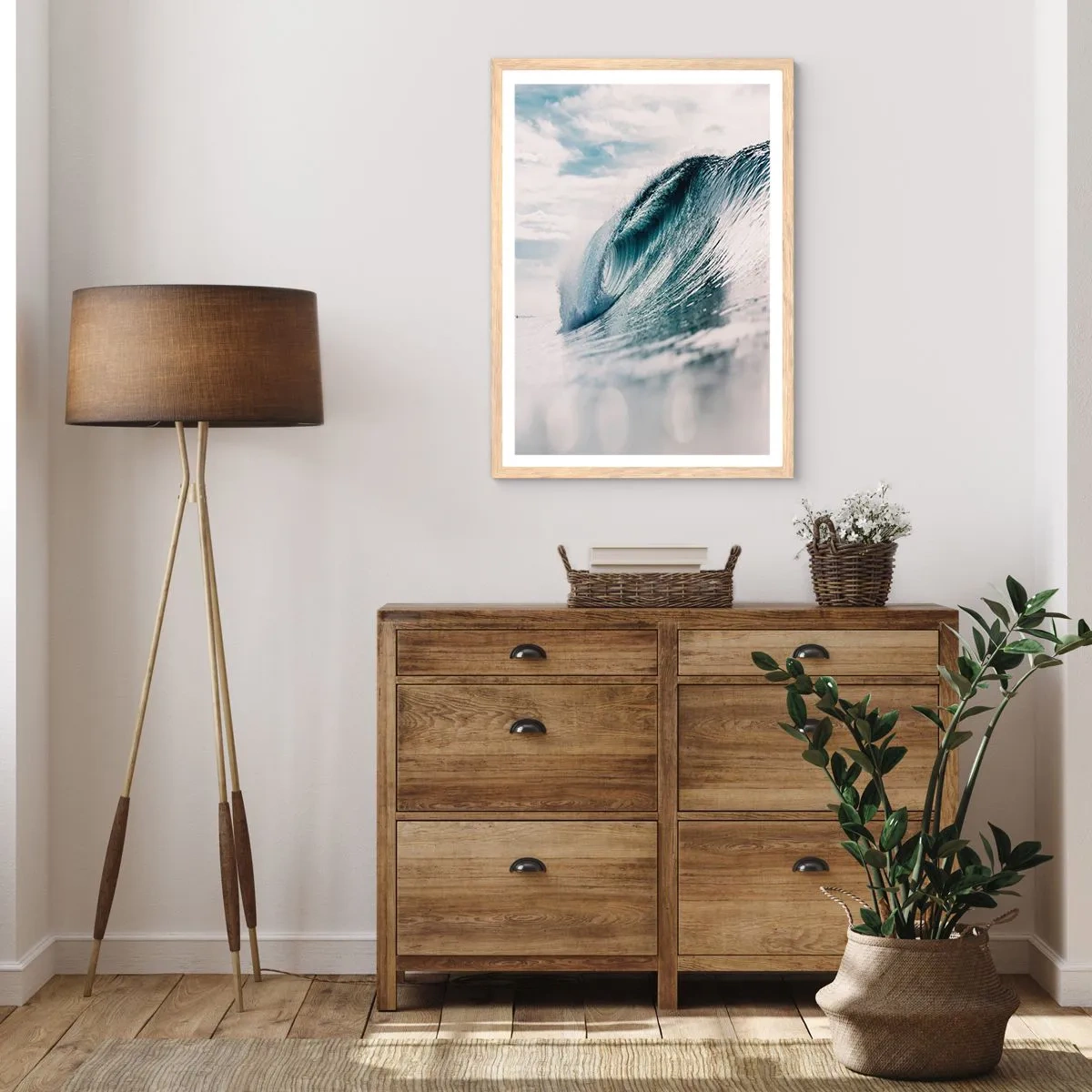 Affiche dans un chêne clair - Poster - Pic d'eau - 70x100 cm