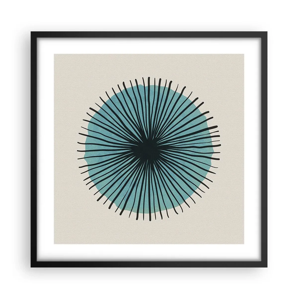 Affiche dans un cadre noir - Poster - Rayonnant dans l'azur - 50x50 cm