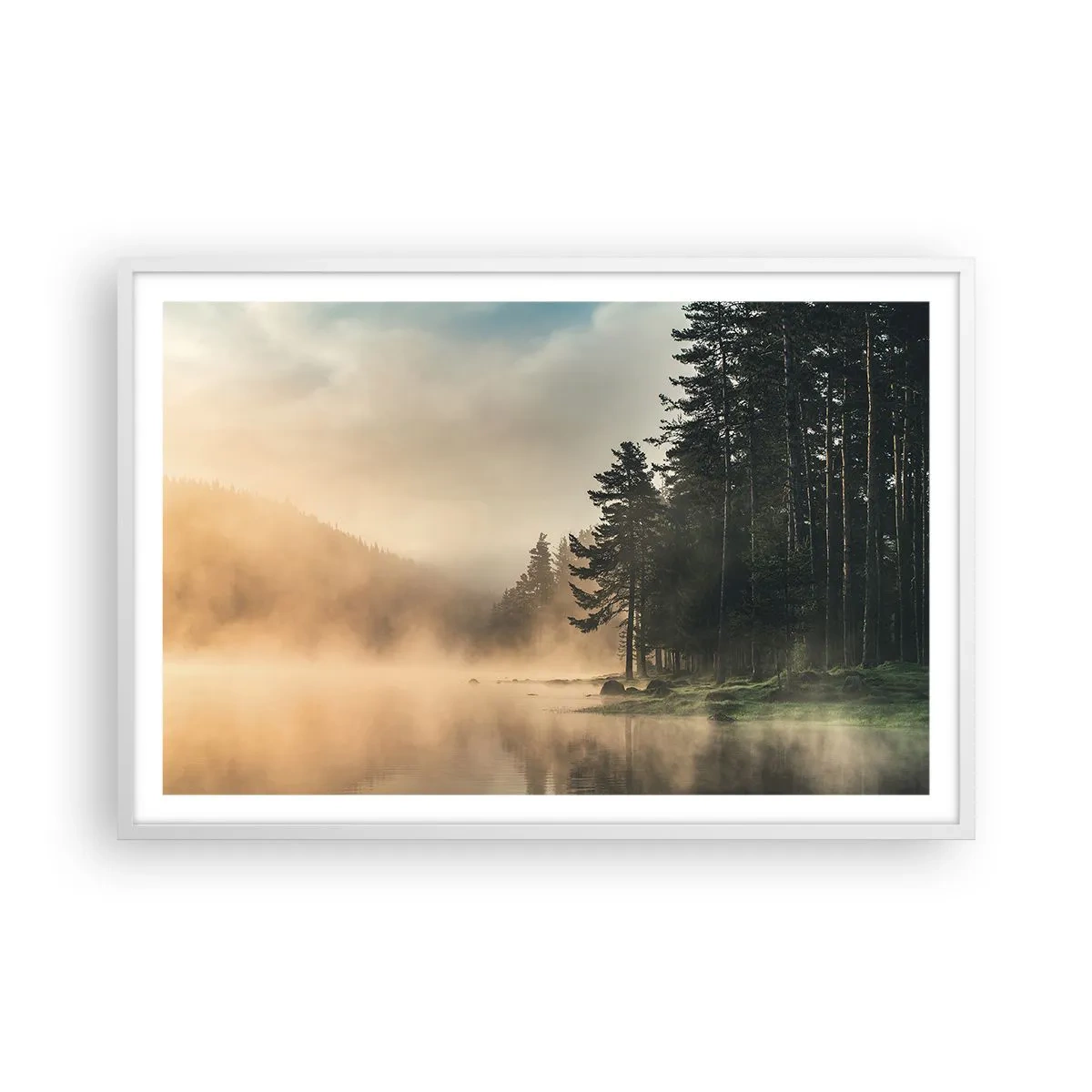 Affiche dans un cadre blanc - Poster - Naissance du jour - 91x61 cm