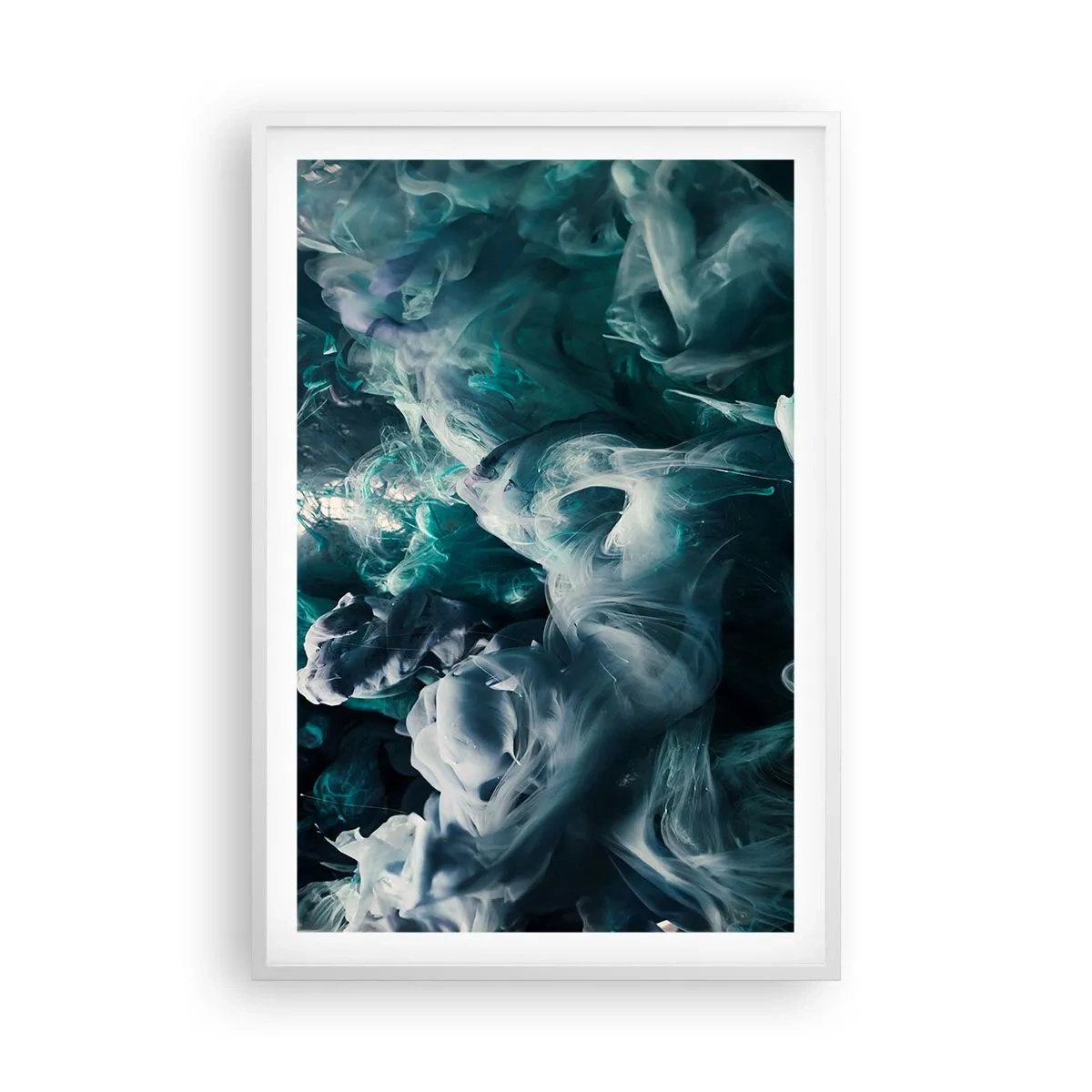 Affiche dans un cadre blanc - Poster - Mouvement des couleurs - 61x91 cm