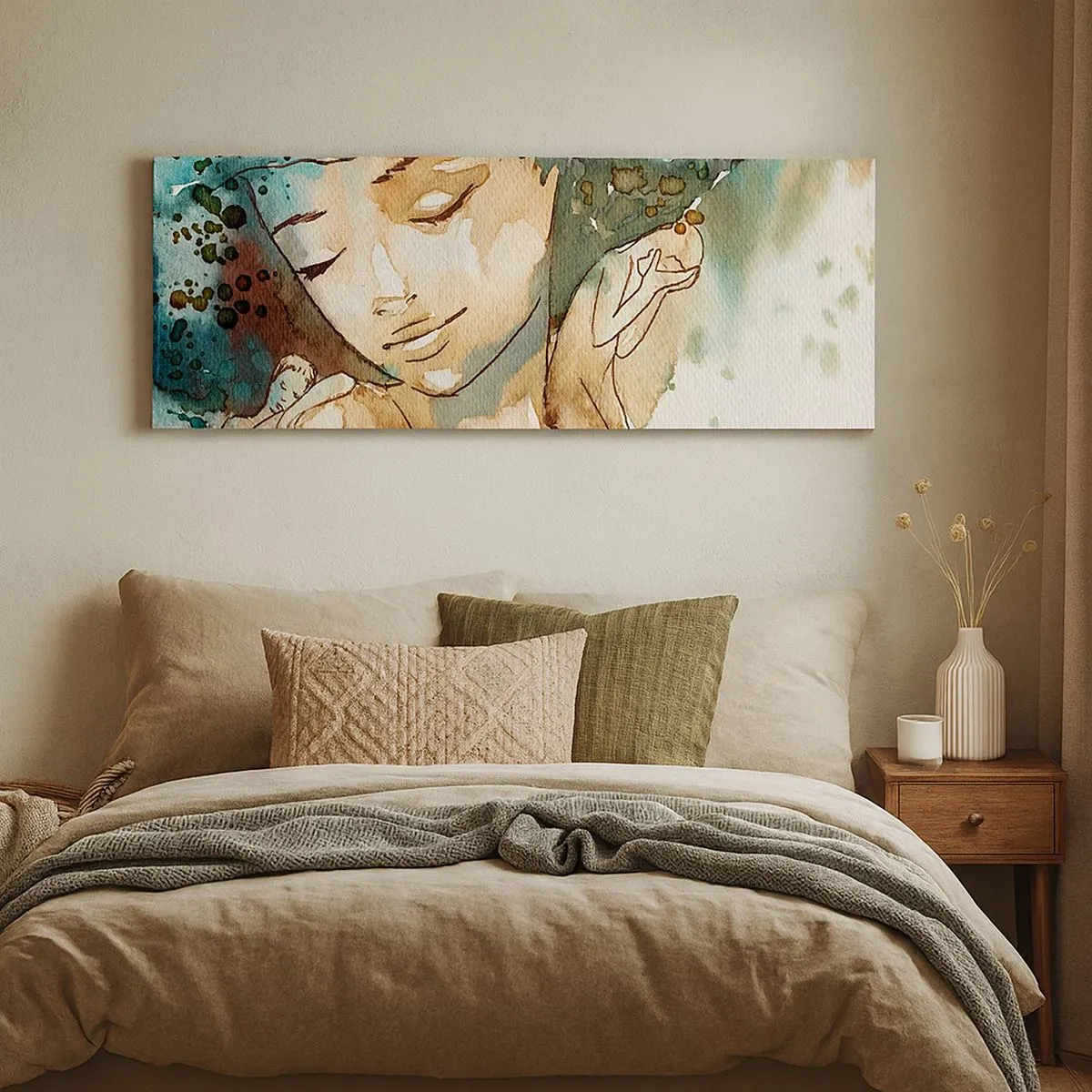 Impression sur toile - Image sur toile - Lady in blue - 100x40 cm