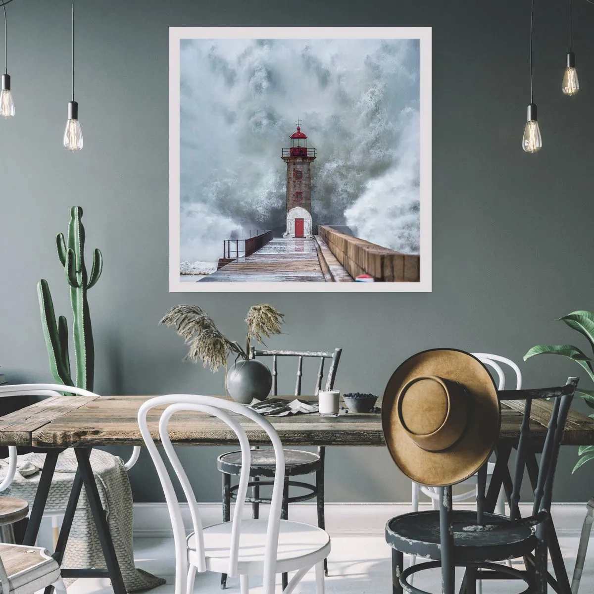 Affiche - Poster - Le rugissement des eaux, le bruit soufflera - 60x60 cm