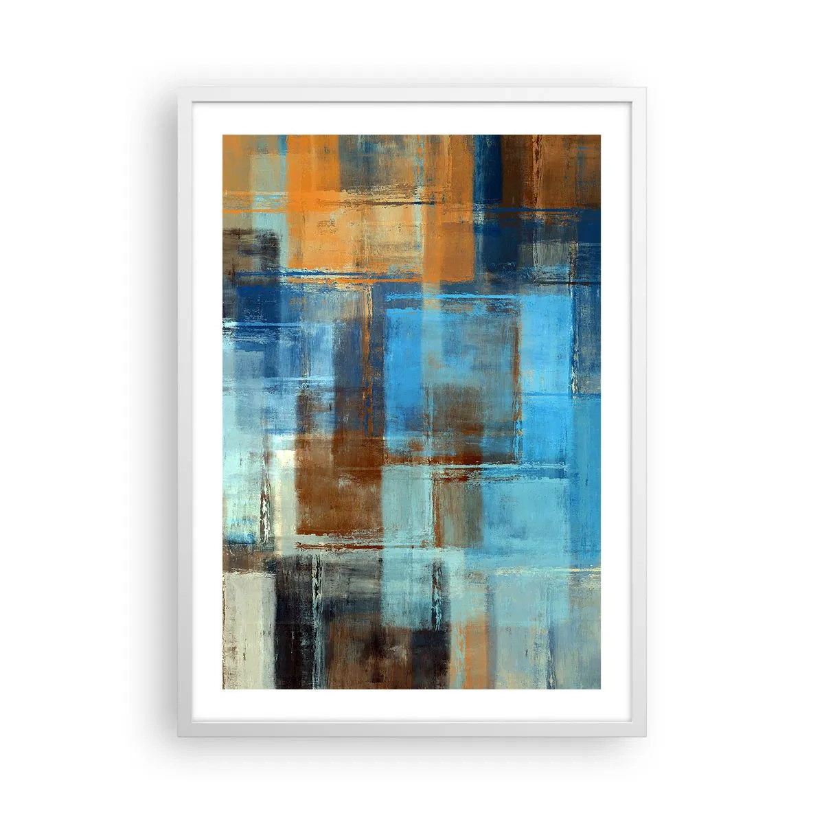 Affiche dans un cadre blanc - Poster - A travers le voile bleu - 50x70 cm