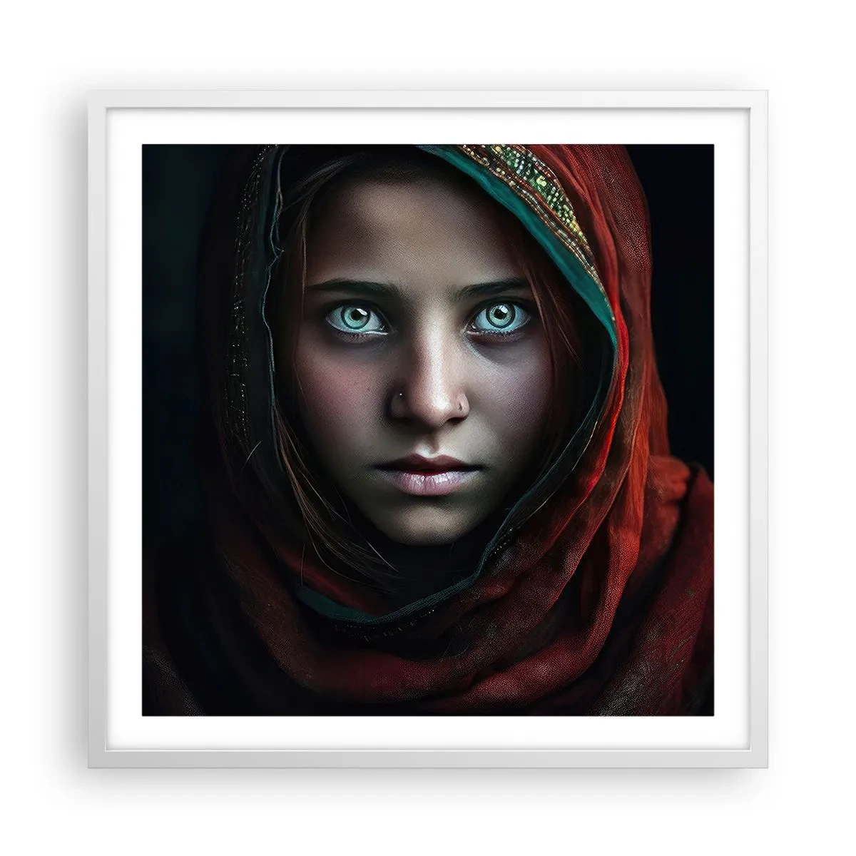 Affiche dans un cadre blanc - Poster - Princesse orientale - 60x60 cm