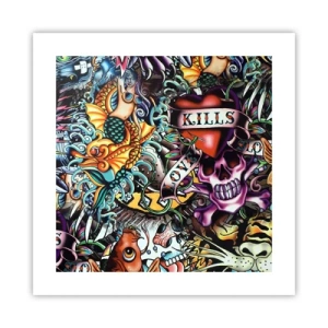 Affiche - Poster - Le rêve du tatoueur - 40x40 cm