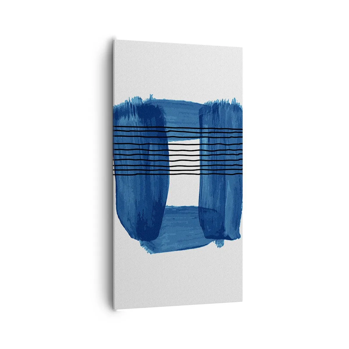 Impression sur toile - Image sur toile - Composition noire-bleue - 65x120 cm