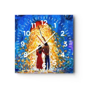 Horloge murale - Pendule murale - La magie d'une soirée pluvieuse ? - 40x40 cm
