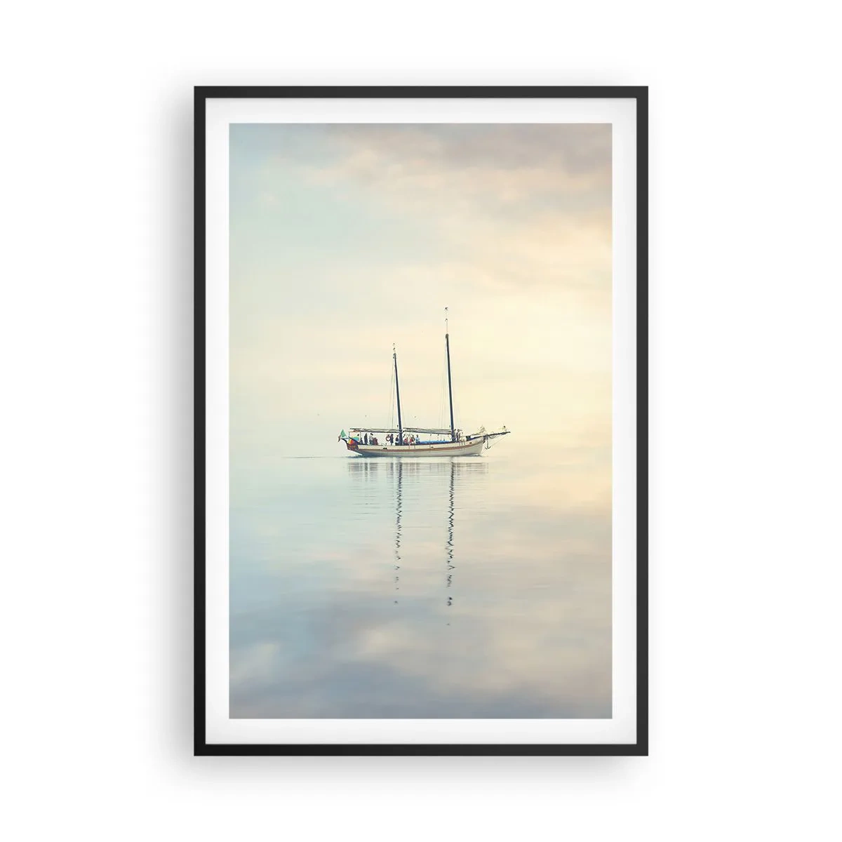 Affiche dans un cadre noir - Poster - Dans une mer de silence - 61x91 cm