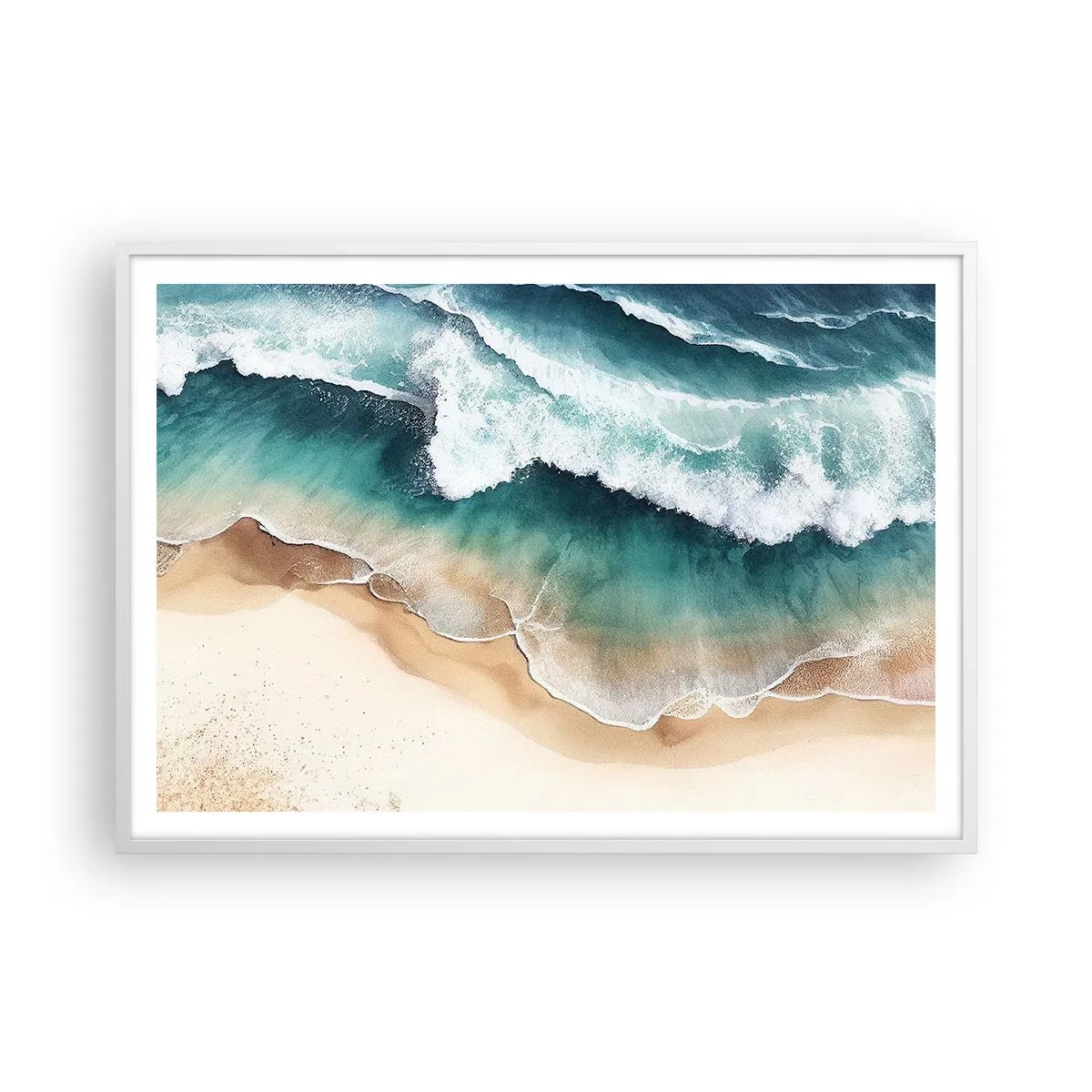 Affiche dans un cadre blanc - Poster - La rencontre éternelle - 100x70 cm