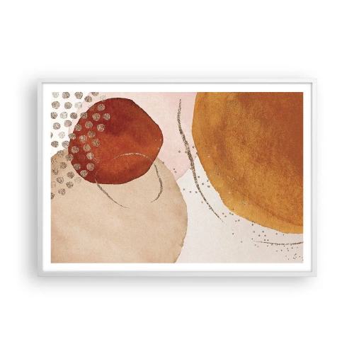 Affiche dans un cadre blanc - Poster - Rondeur et mouvement - 100x70 cm
