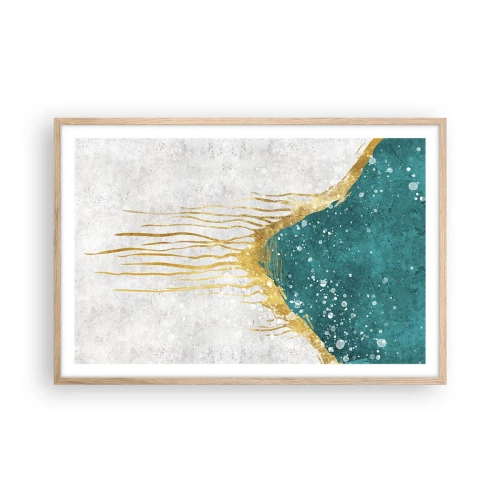 Affiche dans un chêne clair - Poster - Marée dorée - 91x61 cm