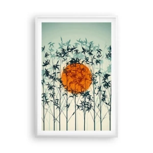 Affiche dans un cadre blanc - Poster - Soleil japonnais - 61x91 cm