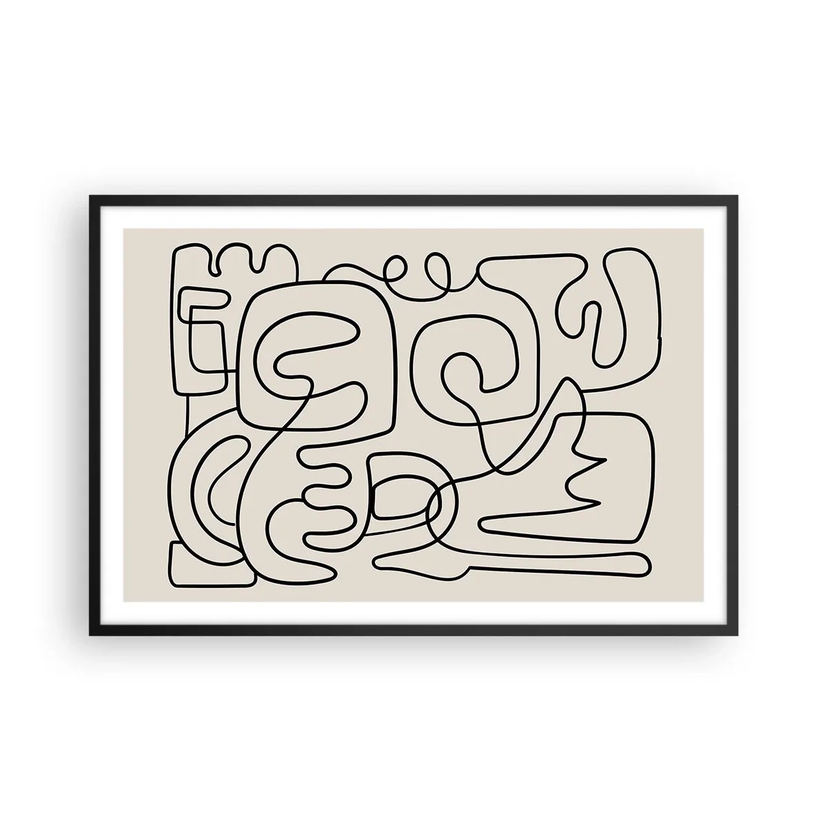 Affiche dans un cadre noir - Poster - Suivez les indices - 91x61 cm