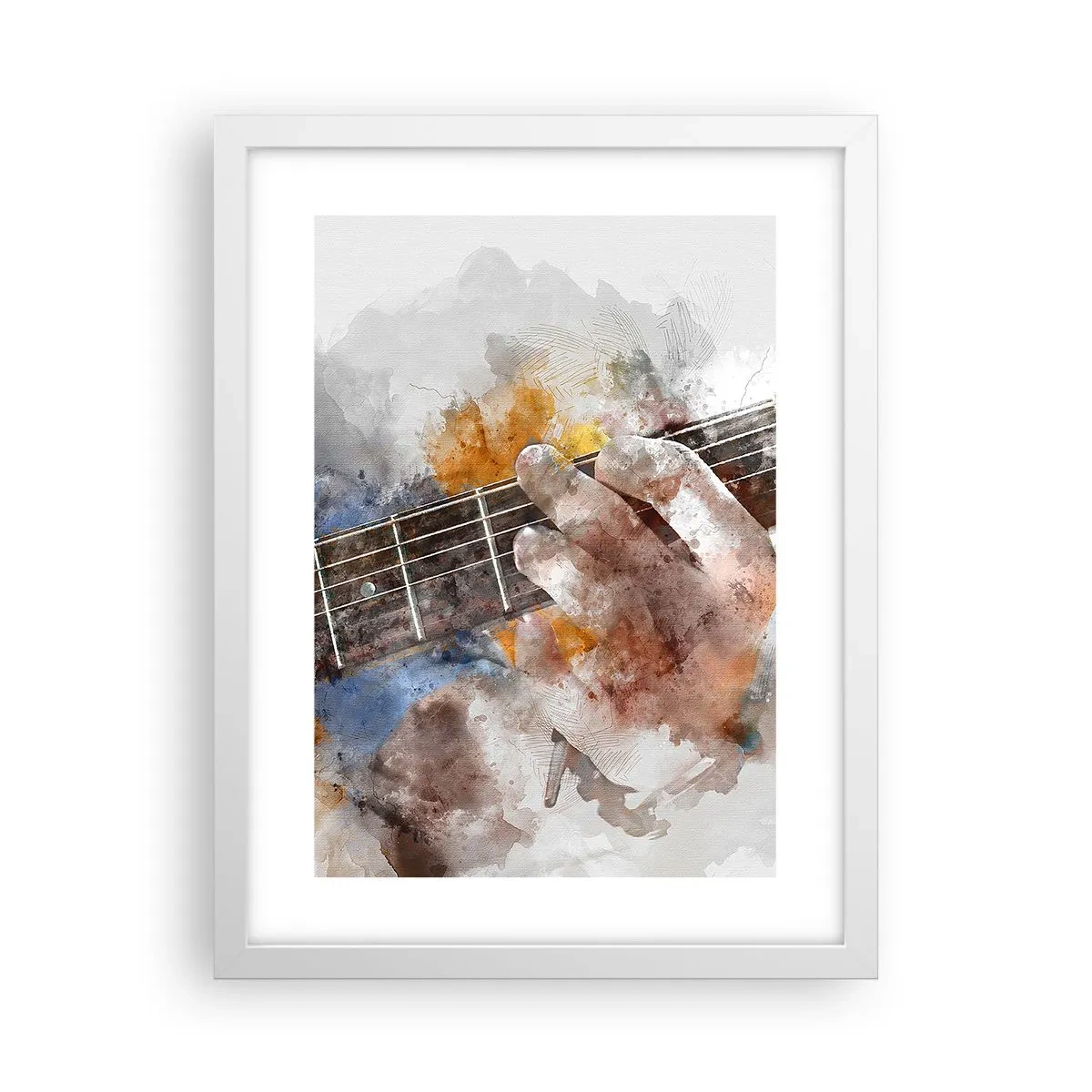 Affiche dans un cadre blanc - Poster - La poésie entre les cordes - 30x40 cm