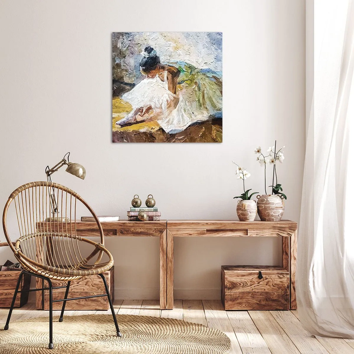 Impression sur toile - Image sur toile - D'après un tableau de Degas - 70x70 cm