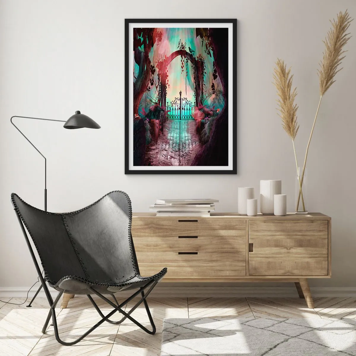 Affiche dans un cadre noir - Poster - Jardin secret - 40x50 cm