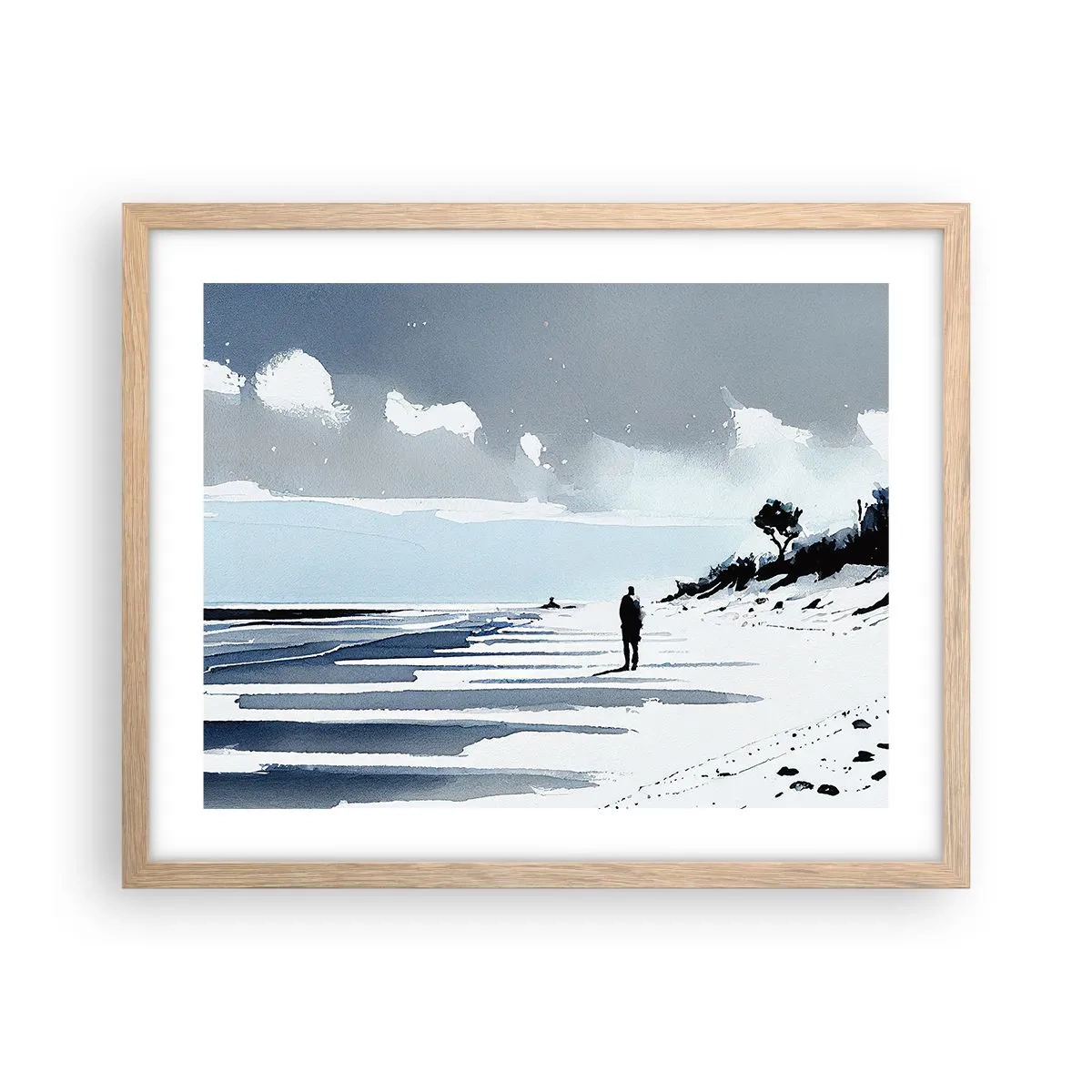 Affiche dans un chêne clair - Poster - Seul à seul - 50x40 cm