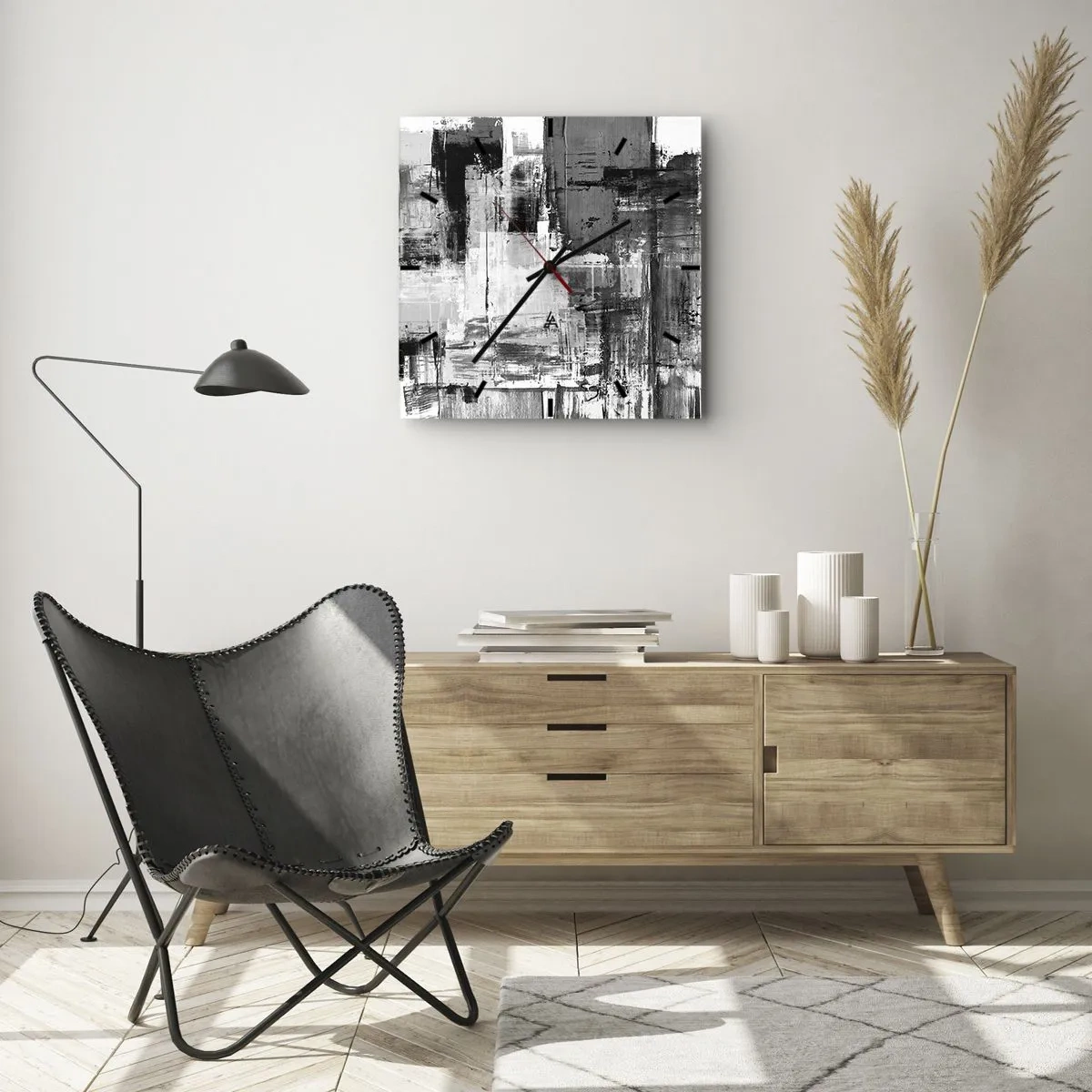 Horloge murale - Pendule murale - Le gris est beau - 30x30 cm