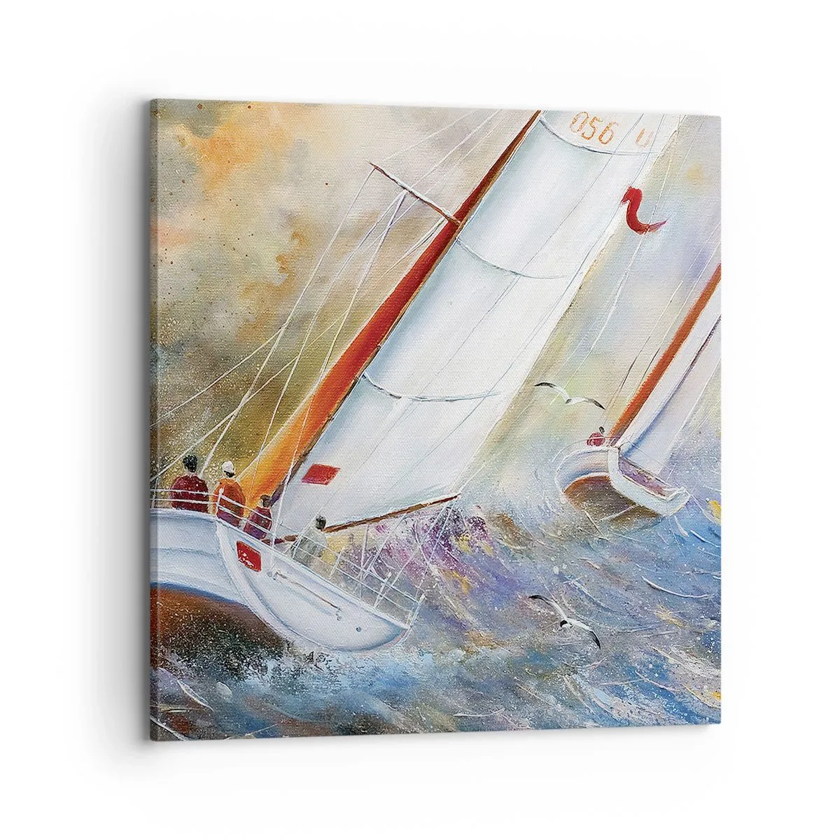 Impression sur toile - Image sur toile - Concourir sur les vagues - 70x70 cm