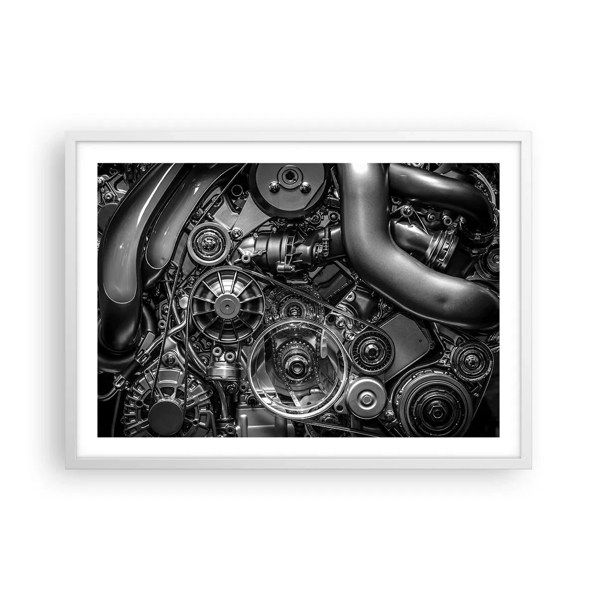 Affiche dans un cadre blanc - Poster - Poésie mécanique - 70x50 cm