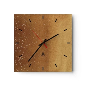 Horloge murale - Pendule murale - Un dégradé doré avec des reflets et des embellissements subtils - 30x30cm - Origine du monde - Décoration murale moderne pour le salon et la chambre ARTTOR