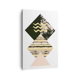 Impression sur toile - Image sur toile - Formes géométriques avec des motifs abstraits - 80x120cm - Pas si simple - Décoration murale moderne pour le salon et la chambre ARTTOR