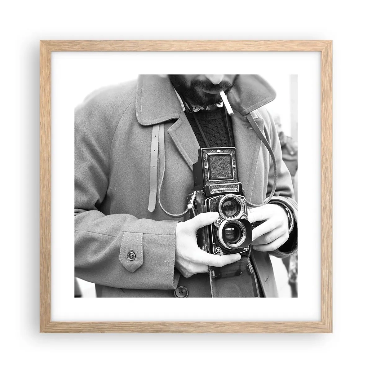 Affiche dans un chêne clair - Poster - Dans un style rétro - 40x40 cm