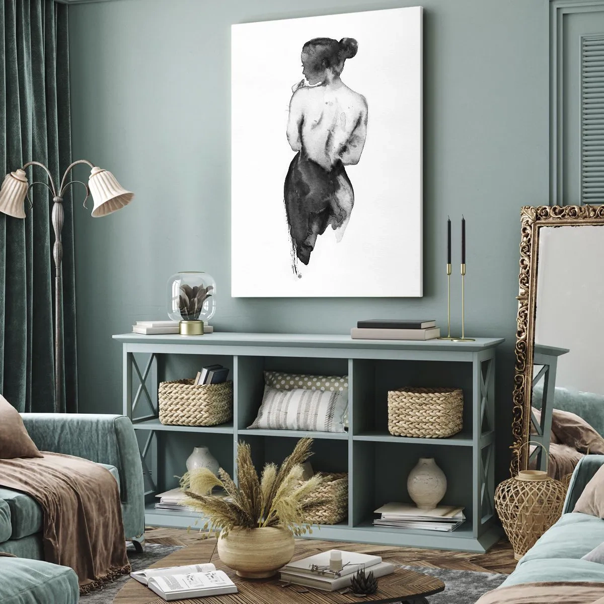 Impression sur toile - Image sur toile - Auprès d'elle, le monde disparaît - 55x100 cm