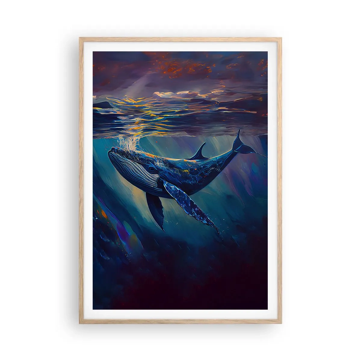 Affiche dans un chêne clair - Poster - Bienvenue dans mon monde - 70x100 cm