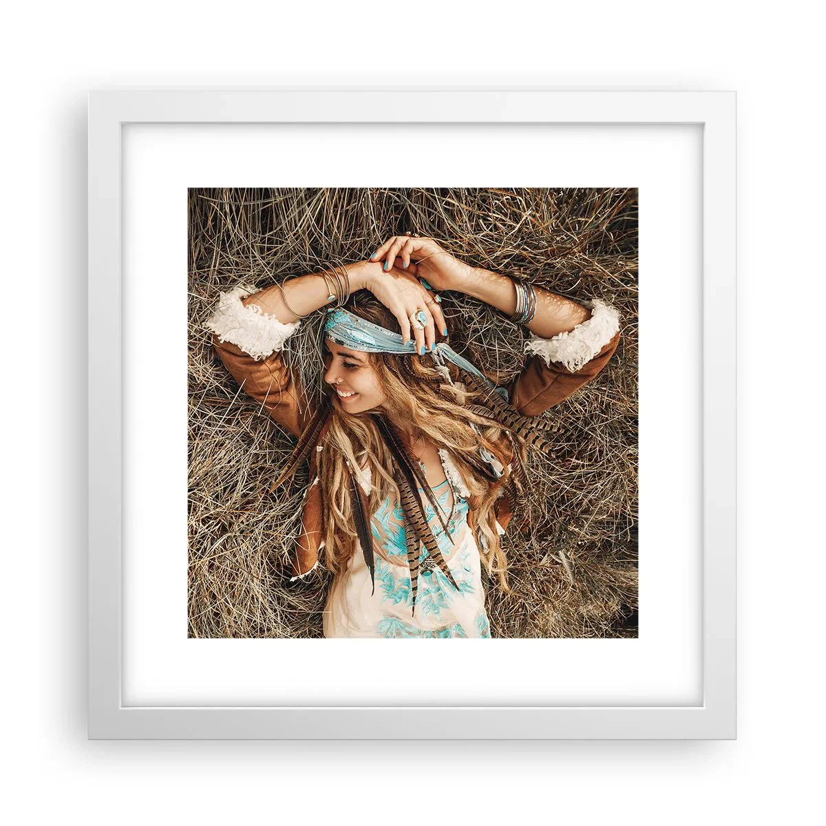 Affiche dans un cadre blanc - Poster - En route vers les années d'amour - 30x30 cm