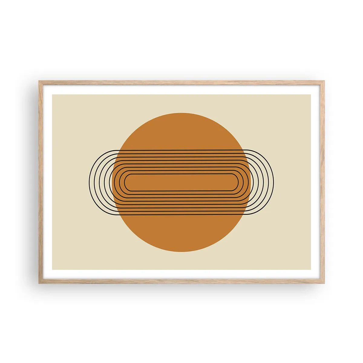 Affiche dans un chêne clair - Poster - Plan idéal - 100x70 cm