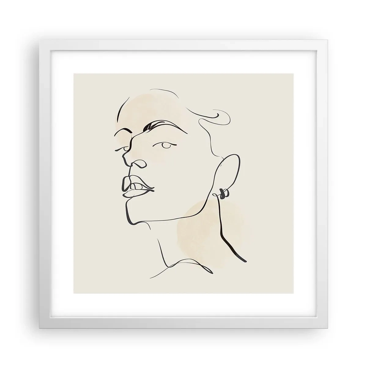 Affiche dans un cadre blanc - Poster - Regard fier - 40x40 cm
