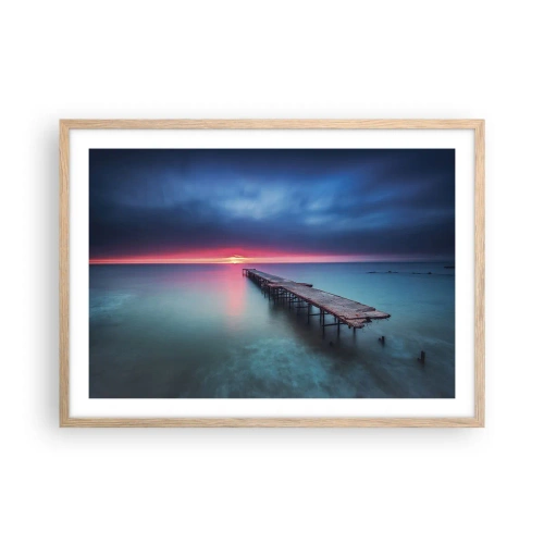 Affiche dans un chêne clair - Poster - Entre le ciel et la terre - 70x50 cm