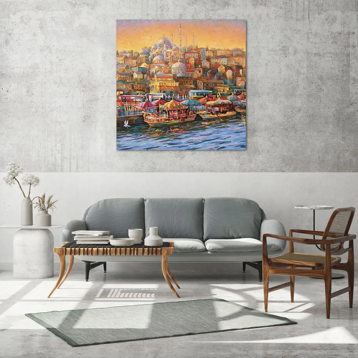 Impression sur verre - Image sur verre - Conte d'Istanbul - 70x70 cm