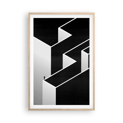 Affiche dans un chêne clair - Poster - La solitude au sommet - 61x91 cm