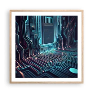 Affiche dans un chêne clair - Poster - Je pense comme ça… - 60x60 cm