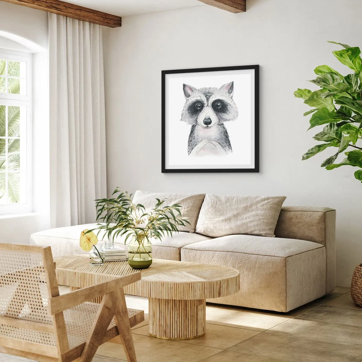 Affiche dans un cadre noir - Poster - Un moment pour s'émouvoir - 40x40 cm