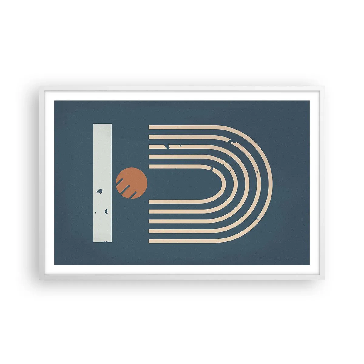 Affiche dans un cadre blanc - Poster - Géométrie sur la grenade - 91x61 cm